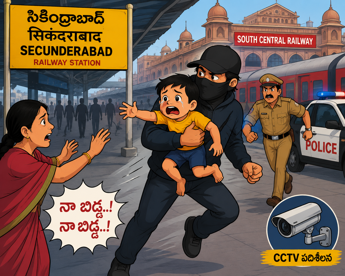 సికింద్రాబాద్ రైల్వే స్టేషన్‌లో మూడేళ్ల చిన్నారి కిడ్నాప్.. పోలీసుల ముమ్మర గాలింపు